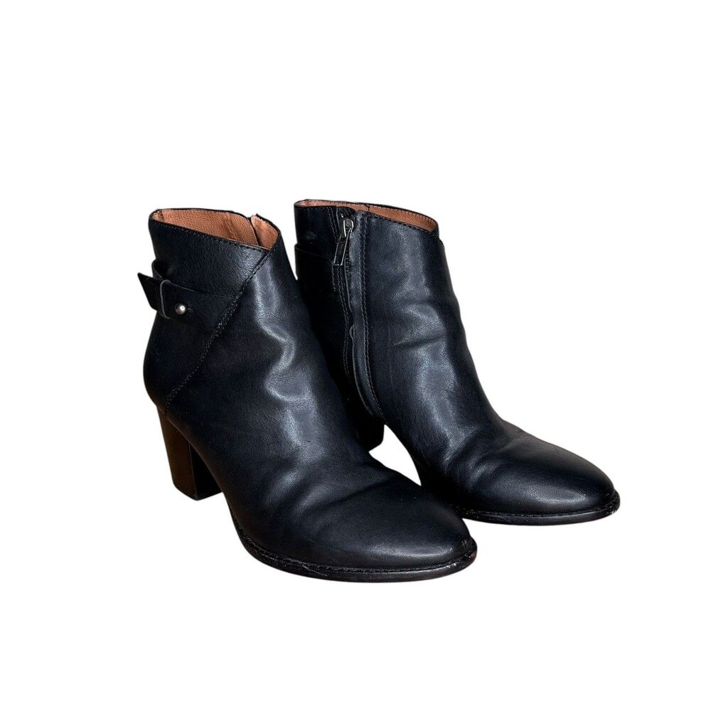 Madewell Women’s Leather Booties Size 7.5 Kelci Heeled Ankle Boots Black Leather